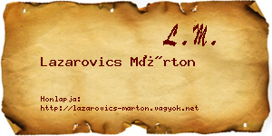 Lazarovics Márton névjegykártya