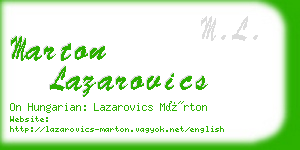 marton lazarovics business card